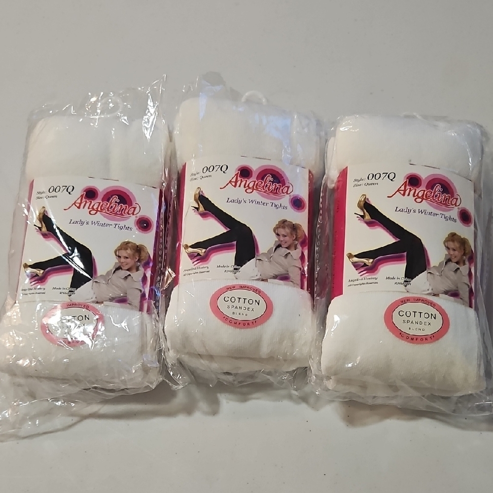 Angelina Cotton Women's Tights in White